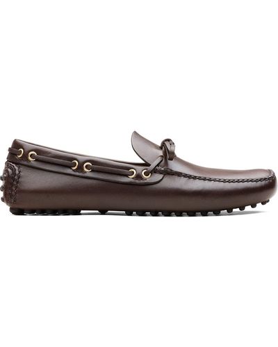 Car Shoe Tie Detail Loafers - Brown