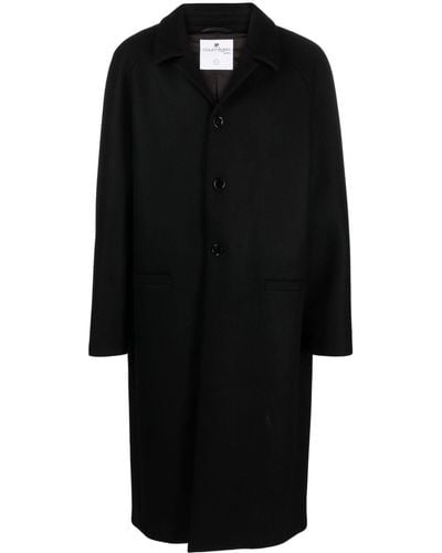 Courreges Single-breasted Wool-blend Coat - Black