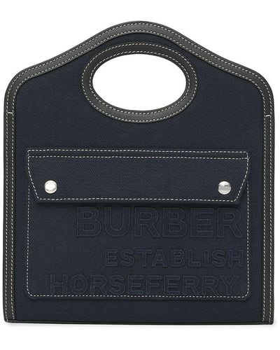 Burberry Horseferry Pocket Handtasche - Blau