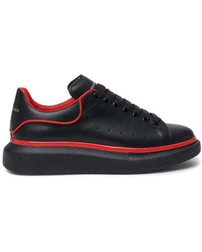 Alexander McQueen Oversized Leren Sneakers - Zwart