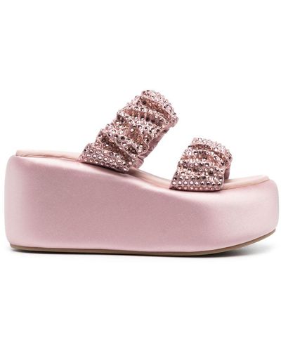 Le Silla Aiko 80mm Satin Sandals - Pink
