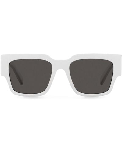 Dolce & Gabbana Square-frame Logo-print Sunglasses - Gray