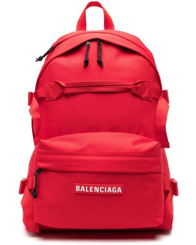 Balenciaga Zipped Canvas Ski Backpack - Red