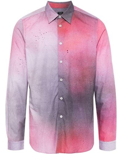 Paul Smith Abstract-print Cotton Shirt - Pink