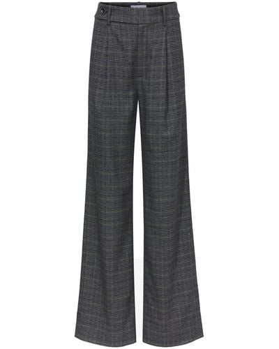 Proenza Schouler Plaid Wide-leg Tailored Pants - Gray