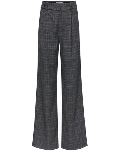 PROENZA SCHOULER WHITE LABEL Plaid Wide-leg Tailored Trousers - グレー
