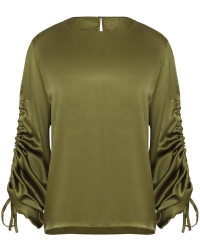 UMA | Raquel Davidowicz Blusa con cordones - Verde