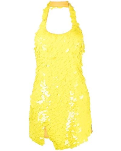 The Attico Mini-jurk Met Schubben-effect - Geel