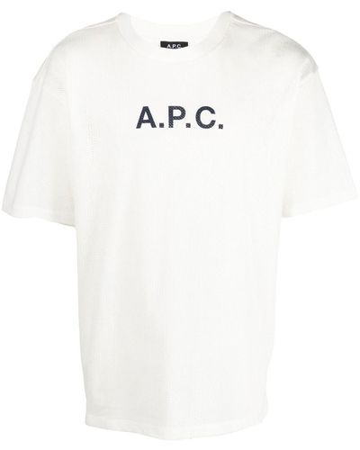 A.P.C. T-Shirt mit Logo-Print - Weiß