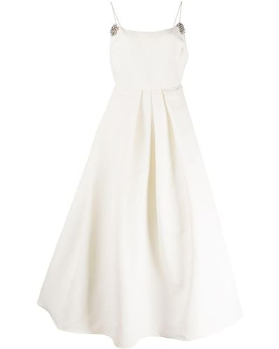 Sachin & Babi Audra Crystal-embellished Flared Midi Dress - White