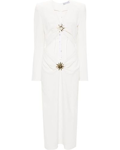 ROWEN ROSE Sun-appliqué Cady Maxi Dress - White