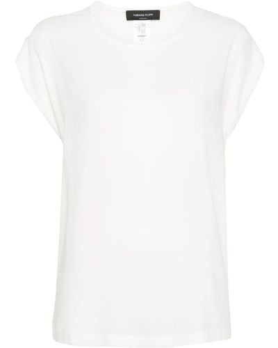 Fabiana Filippi T-Shirt aus Chiffon-Krepp - Weiß