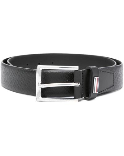 Tommy Hilfiger Cintura con placca logo - Nero
