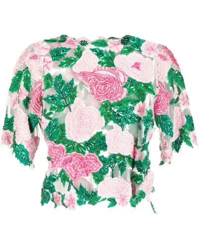 Rachel Gilbert Goldie Sequin-embellished Top - Pink