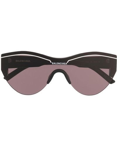 Balenciaga Mirror Lenses Cat-eye Frame Sunglasses - Black
