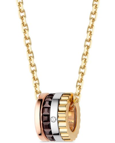 Boucheron Collana con ciondolo Quatre Classique in oro 18kt con diamanti - Metallizzato
