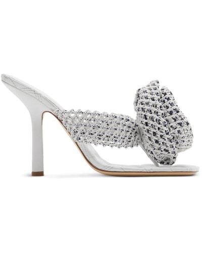 Burberry 105mm Knitted-motif Strappy Sandals - White