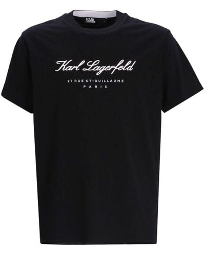 Karl Lagerfeld T-shirt en coton à logo imprimé - Noir