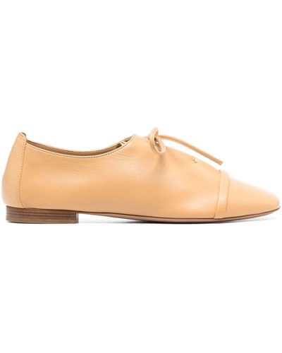 Malone Souliers Jean Flat Lace-up Leather Loafers - Natural