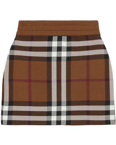Burberry Check Mini Skirt - Brown