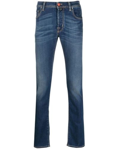 Jacob Cohen Jean skinny à patch logo - Bleu