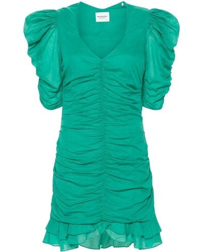 Isabel Marant Sireny Ruched Mini Dress - Green