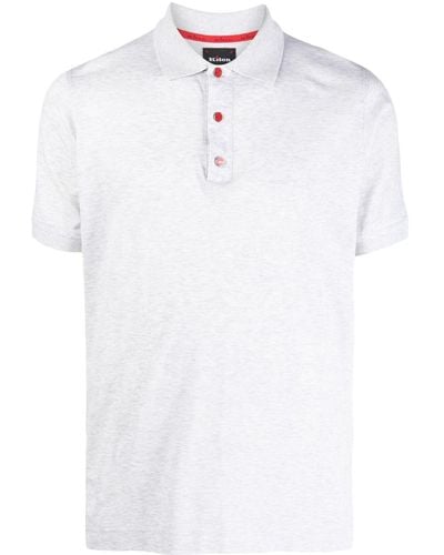 Kiton Logo-print Button Polo Shirt - White