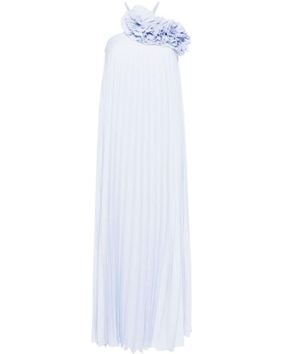P.A.R.O.S.H. Plissé Halterneck Maxi Dress - White