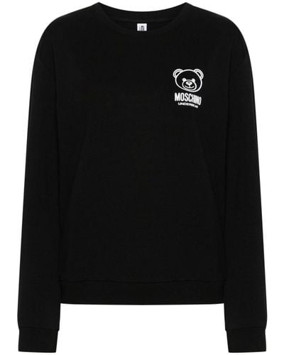 Moschino Sweater Met Teddybeerpatch - Zwart
