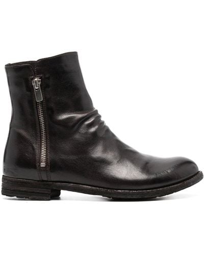 Officine Creative Almond-toe Leather Boots - Black