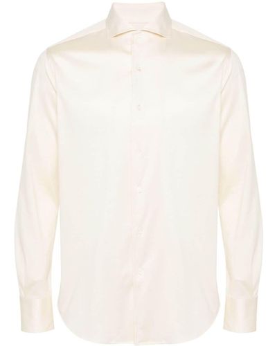 Canali Hemd mit Spreizkragen - Weiß