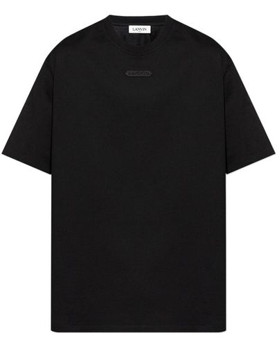Lanvin Appliqué-logo Cotton T-shirt - Black
