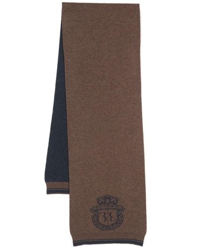 Billionaire Intarsien-Schal mit Wappen - Braun