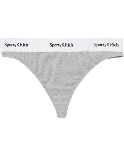 Sporty & Rich String mit Logo-Bund - Weiß