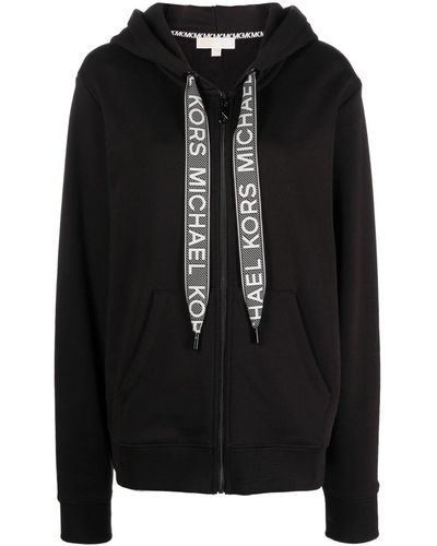 MICHAEL Michael Kors Logo-lace Zip-up Hoodie - Black