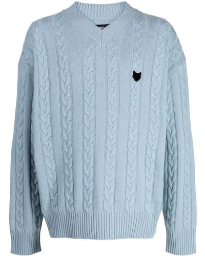 ZZERO BY SONGZIO Panther Cable-knit Jumper - Blue
