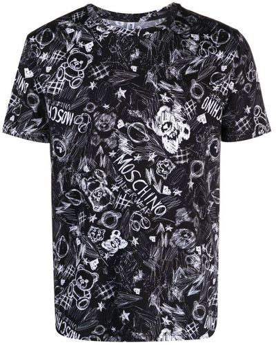 Moschino Short Sleeve Print T Shirt - Black