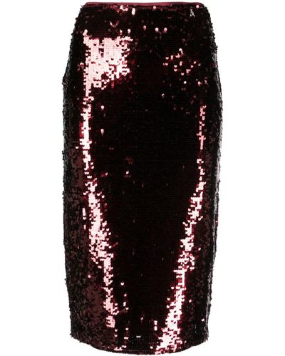 Patrizia Pepe Sequin-embellished High-waisted Skirt - Black