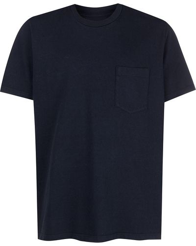 Les Tien T-Shirt mit Brusttasche - Blau