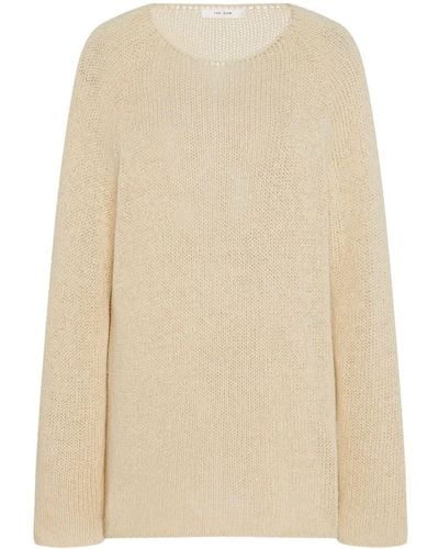 The Row Round-neck Silk Sweater - Natural