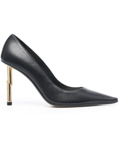 Lanvin Metallic-heel Pointed-toe Court Shoes - Black