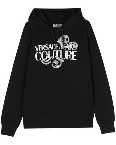Versace Rx Logo Baroque Sweatshirts - Black