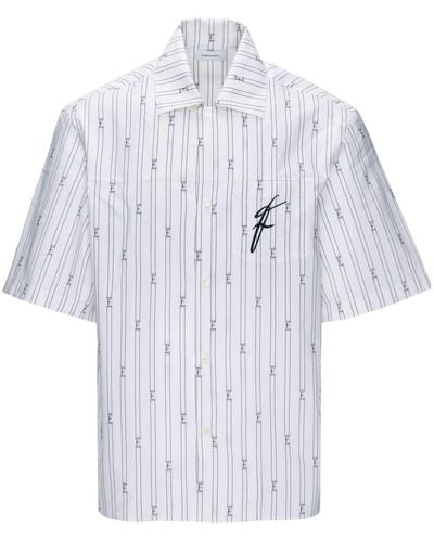 Ferragamo Hemd mit Logo-Print - Weiß