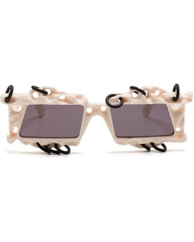 Kuboraum X20 Geometric-frame Sunglasses - Pink