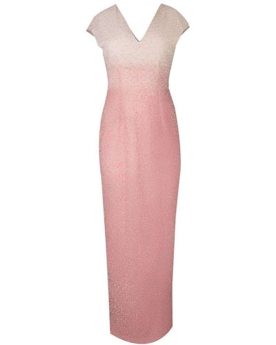 Pamella Roland Gradient-effect Sequinned Gown - Pink