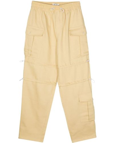 Wales Bonner Elasticated-waistband Cargo Trousers - Natural