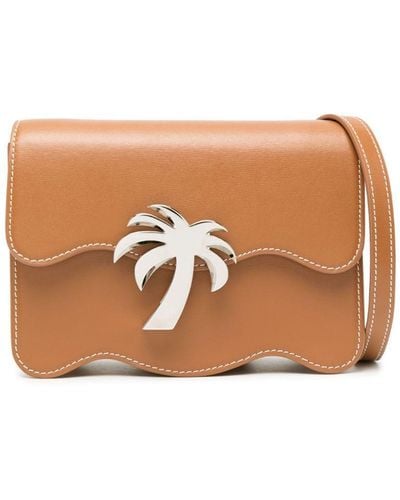 Palm Angels Palm Beach Leather Crossbody Bag - Brown
