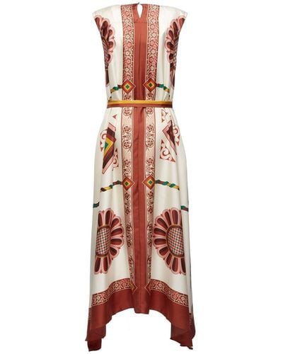 La DoubleJ Graphic-print Asymmetric Dress - White