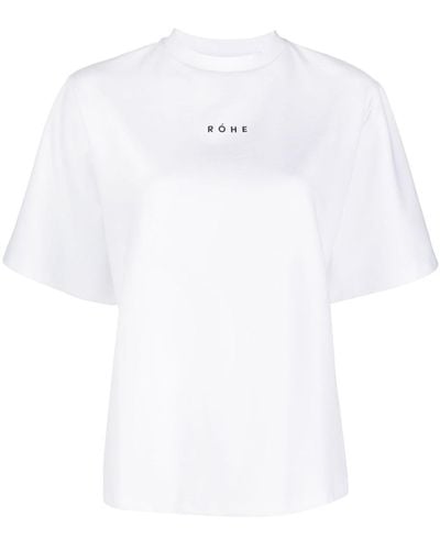 Rohe T-shirt girocollo con stampa - Bianco