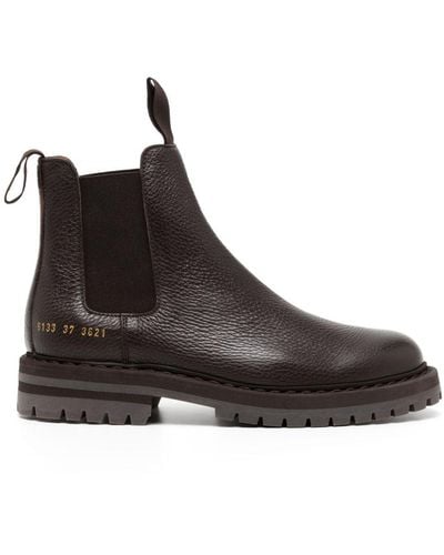Common Projects Chelsea Pebbled-leather Ankle Boots - Brown